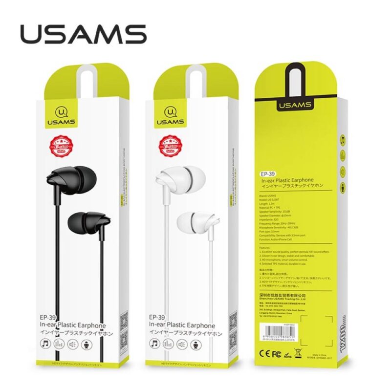 Manos Libres Stereo 3.5mm 1.2m USAMS